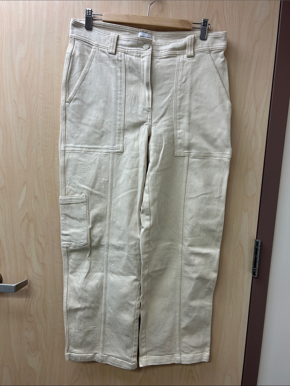Sunday Best Cream Wide-Leg Carpenter Pants